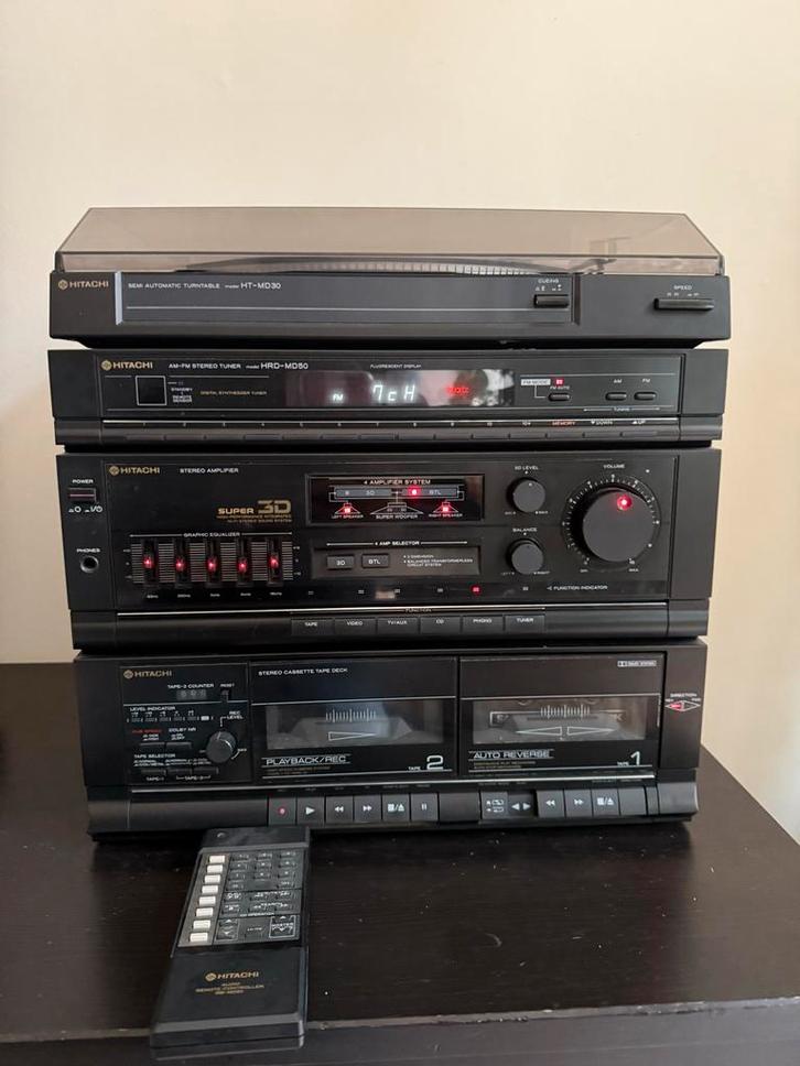 Hitachi Stereo Set met Wharfedale XP2 Speakers, Audio, Tv en Foto, Stereo-sets, Gebruikt, Cassettedeck, Overige merken, Losse componenten