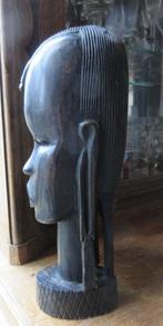 Beeld kop ebbenhout Afrika vintage retro Masai krijger, Ophalen of Verzenden