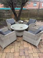 Wicker Tuinset - 4 Stoelen & Ronde Tafel, Ophalen, 4 zitplaatsen, Gebruikt, Wicker