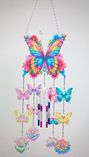 Diamond Painting mobiel windgong vlinders, 75 cm lang beschikbaar voor biedingen