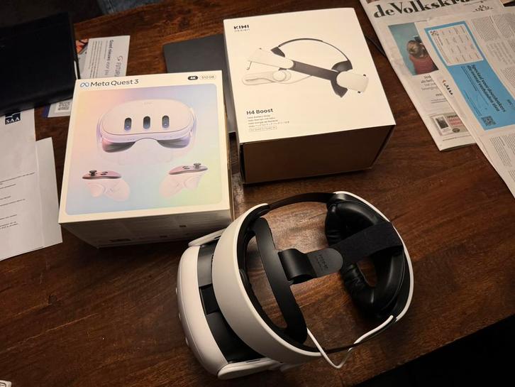 Meta Quest 3 | 4K | 512GB | Kiwi Design H4 Boost Strap, Spelcomputers en Games, Virtual Reality, Zo goed als nieuw, Overige platformen