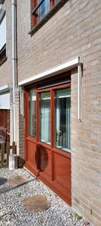 Carré uitvalscherm twee doeken Somfy motor, Tuin en Terras, Zonneschermen, Ophalen, Elektrisch, Zo goed als nieuw, 150 tot 300 cm