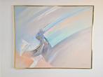 Vintage Abstract schilderij Lee Reynolds '80 goud lijst doek, Antiek en Kunst, Ophalen