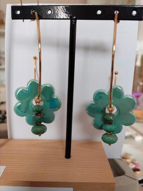 RVS oorbellen met Tsjechische facetkralen en hematiet, Sieraden, Tassen en Uiterlijk, Oorbellen, Nieuw, Overige materialen, Zwart