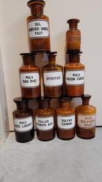 9x vintage apothekers potten/flessen, Ophalen