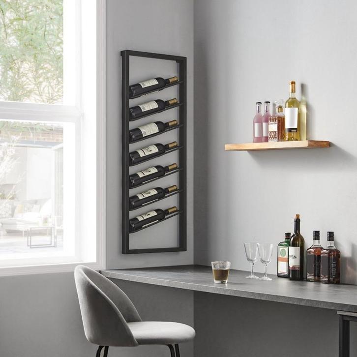 Wijnrek-40 x 7 x 120 cm-8 Wijnflessen, Huis en Inrichting, Woonaccessoires | Wijnrekken, Nieuw, Minder dan 50 cm, Metaal, 5 tot 15 flessen