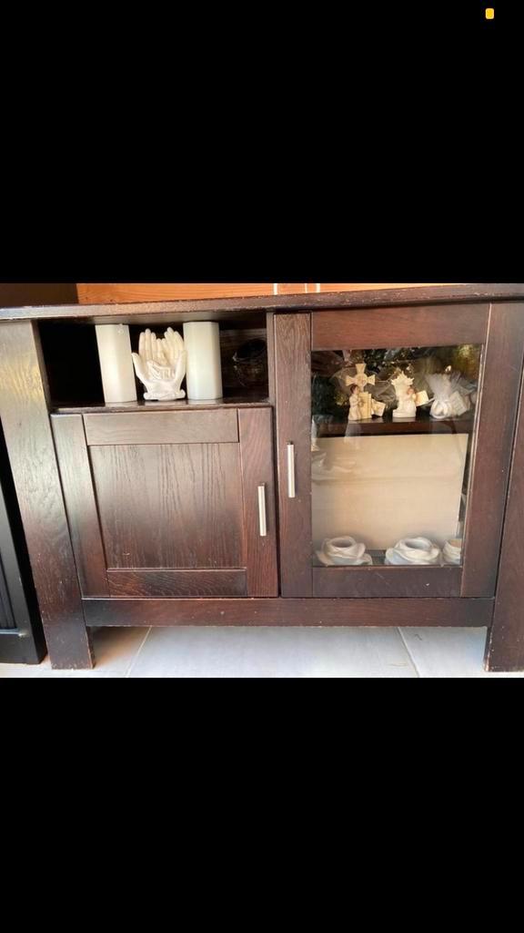 Eiken TV Kast - Kers Bruin - 150cm, Huis en Inrichting, Kasten | Dressoirs, Gebruikt, 150 tot 200 cm, 50 tot 75 cm, Met deur(en)