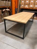 Eiken tafel met zwart staal onderstel Z.G.A.N, Huis en Inrichting, Tafels | Eettafels, Ophalen, 200 cm of meer, 50 tot 100 cm
