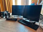 Complete Dell werkplek – 2 monitoren + docking + speakers, Gebruikt, HDD, Minder dan 4 GB, Met monitor