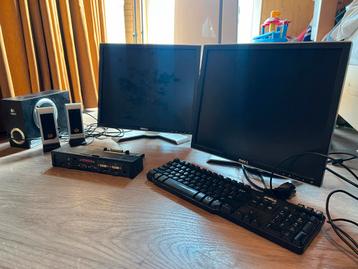 Complete Dell werkplek – 2 monitoren + docking + speakers beschikbaar voor biedingen