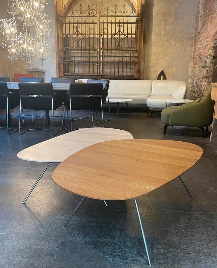 Leolux Liliom salontafelset XL eiken, Huis en Inrichting, Tafels | Salontafels, Nieuw, Minder dan 50 cm, 50 tot 100 cm, Rond, Ophalen