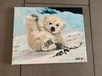 Klein schilderij van ijsbeertje, Antiek en Kunst, Ophalen