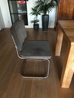 6 Zuiver Ridge Rib Stoelen - Geborsteld Grijs, Gebruikt, Ophalen of Verzenden, Metaal, Grijs