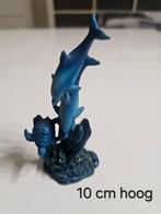 Dolfijnen en Schildpad Beeldje, Tuin en Terras, Ophalen of Verzenden, Zo goed als nieuw, Kunststof, Dierenbeeld