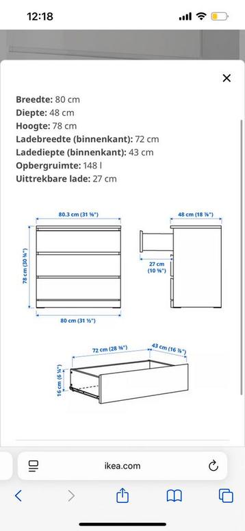 Malm ikea laden kast 40 euro - afbeelding 2
