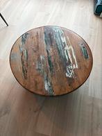 Ronde  salontafel mangohout blad, Huis en Inrichting, Tafels | Salontafels, Ophalen, Rond, 50 tot 100 cm, Zo goed als nieuw