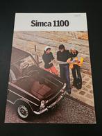 Brochure Simca 1100 1974, Ophalen of Verzenden, Zo goed als nieuw, Overige merken