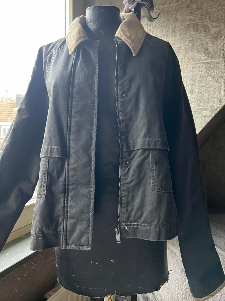 ZARA antraciet grijs wax jas  XL, Kleding | Dames, Jassen | Winter, Zo goed als nieuw, Maat 46/48 (XL) of groter, Grijs, Ophalen of Verzenden