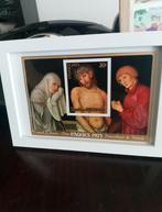 Ingelijste Cranach Pieta met Rwanda Postzegel, Antiek en Kunst, Ophalen of Verzenden