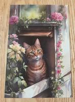 Rode poes zit op balkon, Verzenden, 1980 tot heden, Ongelopen, Hond of Kat