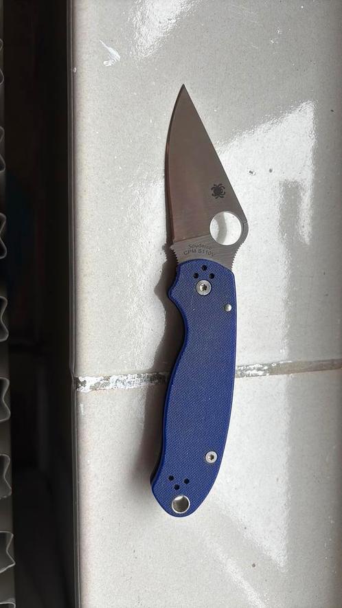 Spyderco para 3 darkblue S110V, Caravans en Kamperen, Kampeergereedschap, Gebruikt, Ophalen of Verzenden