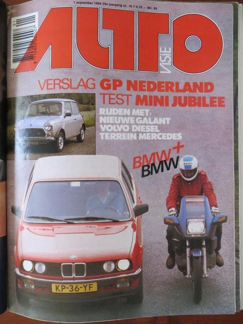 Autovisie 18 1984 GP Ned., Mini Jubilee, BMW 323i, BMW K 100, Boeken, Auto's | Folders en Tijdschriften, Nieuw, BMW, Ophalen of Verzenden