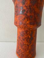 Keramiek jaren 70 vaas in rood / oranje , West Germany, Huis en Inrichting, Woonaccessoires | Vazen, Gebruikt, Aardewerk of Porselein