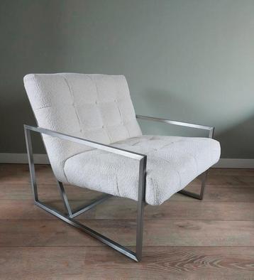 Fauteuil boucle creme Light & Living Design stoel Nieuw beschikbaar voor biedingen