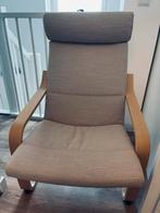 IKEA POÄNG Fauteuil - Berkenfineer & Lichtbeige Bekleding, Huis en Inrichting, Fauteuils, Ophalen, Gebruikt, 75 tot 100 cm, 50 tot 75 cm