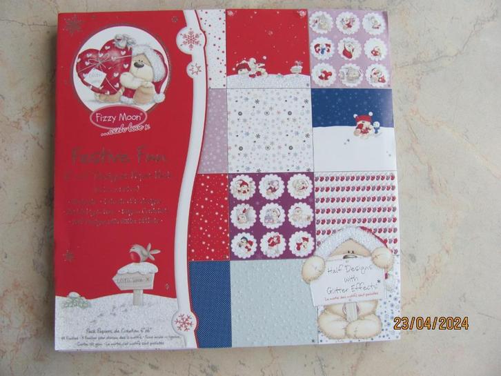 NIEUWSTAAT Festive Fun FIZZY MOON BEAR Paper pack KERSTMIS, Hobby en Vrije tijd, Kaarten | Zelf maken, Zo goed als nieuw, Overige typen