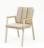 Stapelstoel Kunststof Leather Fauteuil Creme/antra, Ophalen, Nieuw, Kunststof, Stapelbaar