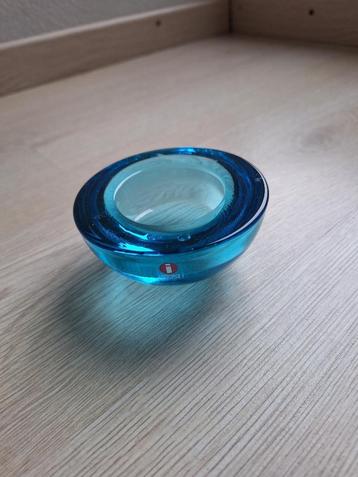 littala ballo motive waxinelichthouder blauw Finland glas beschikbaar voor biedingen