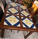Authentieke mexicaanse eettafel met tegeltjes, Ophalen, Gebruikt, 100 tot 150 cm, Teakhout
