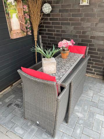Rattan Balkon/Tuinset - 2 Stoelen & Tafel - Lesud beschikbaar voor biedingen