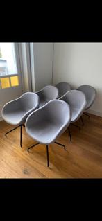 6 Grijze Eetkamerstoelen, Ophalen, Gebruikt, Vijf, Zes of meer stoelen, Stof