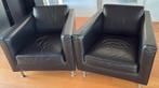 Twee leren stoelen - Minotti, Huis en Inrichting, Fauteuils, Ophalen, Zo goed als nieuw, 75 tot 100 cm, Modern
