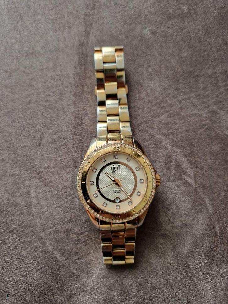 Horloges, Sieraden, Tassen en Uiterlijk, Horloges | Dames, Zo goed als nieuw, Overige merken, Leer, Ophalen of Verzenden