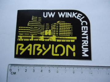 sticker oud DEN HAAG Babylon winkelcentrum winkel vintage  beschikbaar voor biedingen