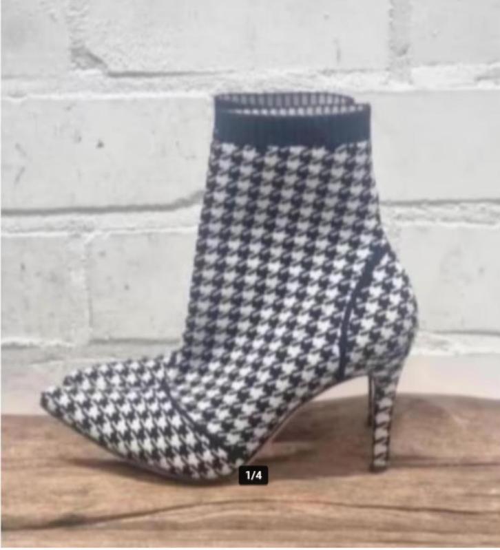 Gianvito Rossi - Pied de poule Houndstooth laarsjes maat 38, Kleding | Dames, Schoenen, Zo goed als nieuw, Lage of Enkellaarzen