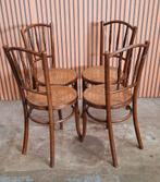 6 x Fischel Thonet vintage webbing stoelen cafestoelen hout, Antiek en Kunst, Ophalen of Verzenden