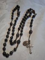 Rozenkrans met zwarte kralen ,klein kruisje en bedeltje, Antiek en Kunst, Verzenden