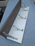 Wandkapstok met houten plank en metalen haken, Gebruikt, Minder dan 100 cm, Hout, Ophalen