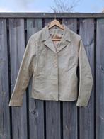 Vintage leren blazer / colbert - L, Kleding | Dames, Beige, Maat 42/44 (L), Ophalen of Verzenden, Jasje