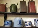 4 oude blikken petroleumkannen, Ophalen of Verzenden