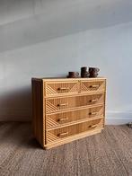 Rotan Bamboe ladekast Mid Century Vintage, Huis en Inrichting, Kasten | Ladekasten, Vintage, Vintage, 50 tot 100 cm, Zo goed als nieuw