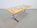 Vintage salontafel marmer onyx hars mid chroom century ´60, Ophalen, N, 50 tot 100 cm, N