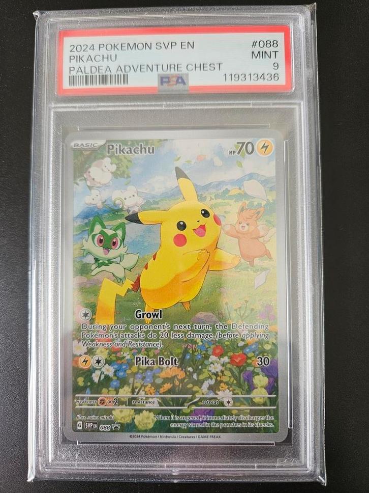 Pikachu SVP 088 PSA 9, Hobby en Vrije tijd, Verzamelkaartspellen | Pokémon, Zo goed als nieuw, Losse kaart, Foil, Ophalen of Verzenden