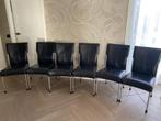 Bert Plantagie Eetkamerstoelen - 6 stuks, Ophalen, Gebruikt, Zwart, Leer