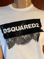 Dsquared2 t-shirt met kant maat m origineel zgan, Maat 38/40 (M), F, G, Wit