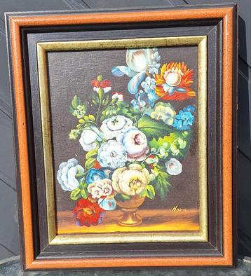 Bloemenstilleven Schilderij Horn beschikbaar voor biedingen